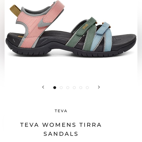 TEVA Sz 6 Teal & Pink Tirra Multi Velcro Straps Hiking Sandals Original $90 - Picture 1 of 16